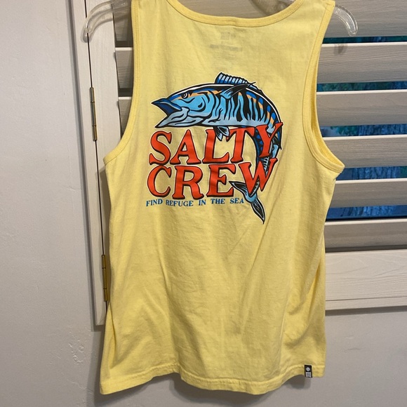 Salty Crew Yellow Tank Top SZ MED - Picture 4 of 5
